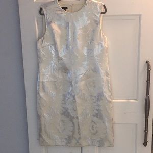 Talbots cream and silver dress